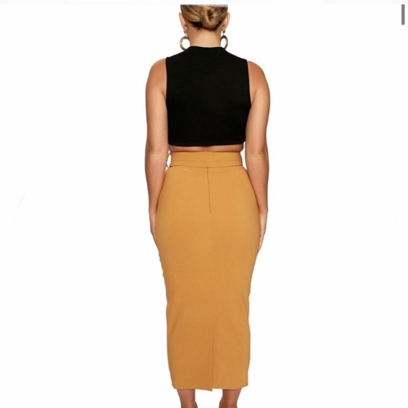 NWT NAKED WARDROBE HIGH RISE BODYCON MIDI SKIRT M - Picture 5 of 13